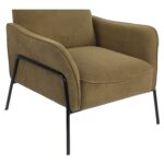 Πολυθρόνα ArteLibre ELAN Πράσινο Ύφασμα Κοτλέ/Μέταλλο 94x77x82cm