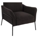 Πολυθρόνα ArteLibre ELAN Μαύρο Ύφασμα Κοτλέ/Μέταλλο 94x77x82cm