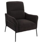 Πολυθρόνα ArteLibre ELAN Μαύρο Ύφασμα Κοτλέ/Μέταλλο 94x77x82cm