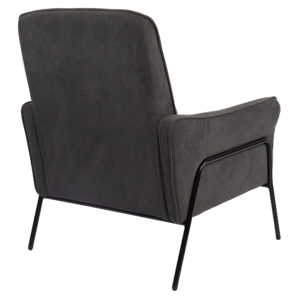 Πολυθρόνα ArteLibre ELAN Γκρι Σκούρο Ύφασμα Κοτλέ/Μέταλλο 94x77x82cm