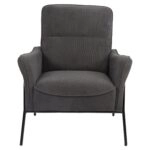 Πολυθρόνα ArteLibre ELAN Γκρι Σκούρο Ύφασμα Κοτλέ/Μέταλλο 94x77x82cm