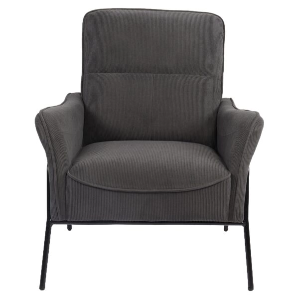 Πολυθρόνα ArteLibre ELAN Γκρι Σκούρο Ύφασμα Κοτλέ/Μέταλλο 94x77x82cm