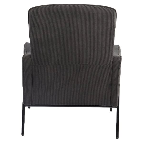 Πολυθρόνα ArteLibre ELAN Γκρι Σκούρο Ύφασμα Κοτλέ/Μέταλλο 94x77x82cm