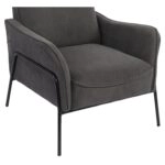 Πολυθρόνα ArteLibre ELAN Γκρι Σκούρο Ύφασμα Κοτλέ/Μέταλλο 94x77x82cm
