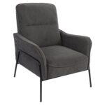 Πολυθρόνα ArteLibre ELAN Γκρι Σκούρο Ύφασμα Κοτλέ/Μέταλλο 94x77x82cm