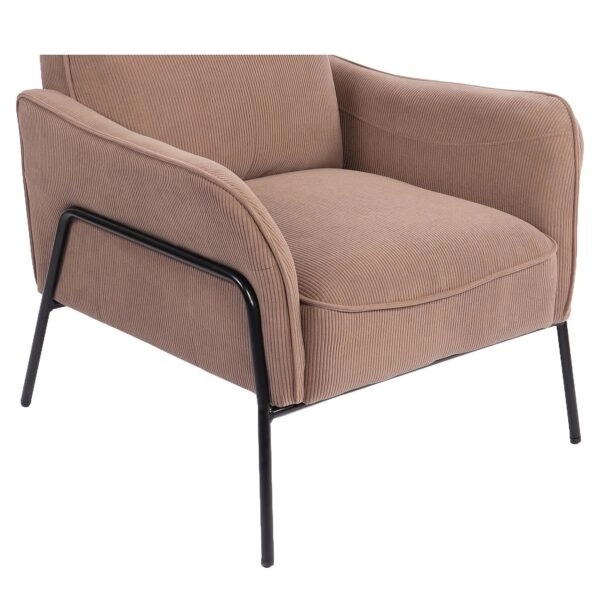 Πολυθρόνα ArteLibre ELAN Taupe Ύφασμα Κοτλέ/Μέταλλο 94x77x82cm