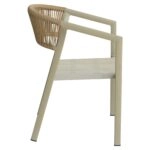 Πολυθρόνα Κήπου ArteLibre FIJI Μπεζ/Φυσικό Αλουμίνιο/Rattan 56x60x78cm