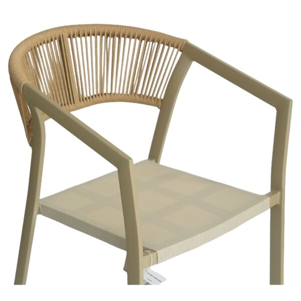 Πολυθρόνα Κήπου ArteLibre FIJI Μπεζ/Φυσικό Αλουμίνιο/Rattan 56x60x78cm