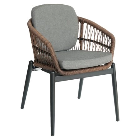 Πολυθρόνα Κήπου ArteLibre ZANZIBAR Μαύρο/Φυσικό Αλουμίνιο/Rattan 61x65x82cm