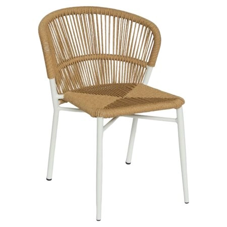 Καρέκλα Κήπου ArteLibre RIVIERA Λευκό/Φυσικό Αλουμίνιο/Rattan 57x61x79cm