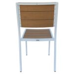 Καρέκλα Κήπου ArteLibre PHUKET Λευκό/Καρυδί Αλουμίνιο/Ξύλο 46x52x86cm