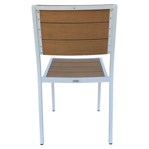 Καρέκλα Κήπου ArteLibre PHUKET Λευκό/Καρυδί Αλουμίνιο/Ξύλο 46x52x86cm