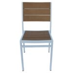 Καρέκλα Κήπου ArteLibre PHUKET Λευκό/Καρυδί Αλουμίνιο/Ξύλο 46x52x86cm