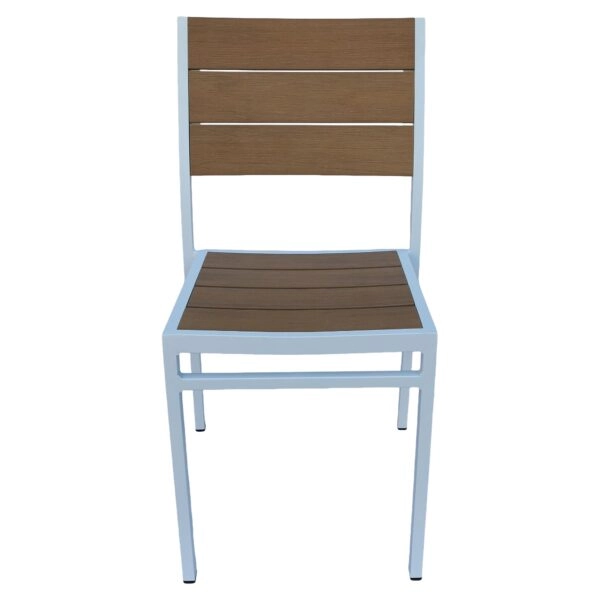 Καρέκλα Κήπου ArteLibre PHUKET Λευκό/Καρυδί Αλουμίνιο/Ξύλο 46x52x86cm