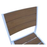 Καρέκλα Κήπου ArteLibre PHUKET Λευκό/Καρυδί Αλουμίνιο/Ξύλο 46x52x86cm