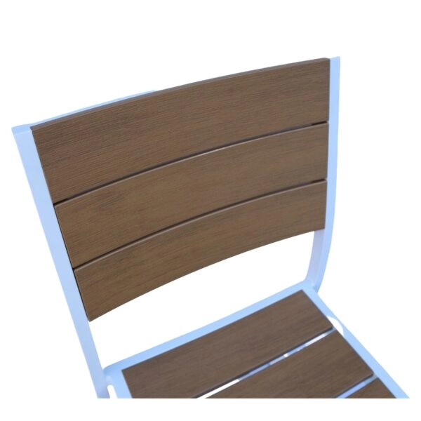 Καρέκλα Κήπου ArteLibre PHUKET Λευκό/Καρυδί Αλουμίνιο/Ξύλο 46x52x86cm