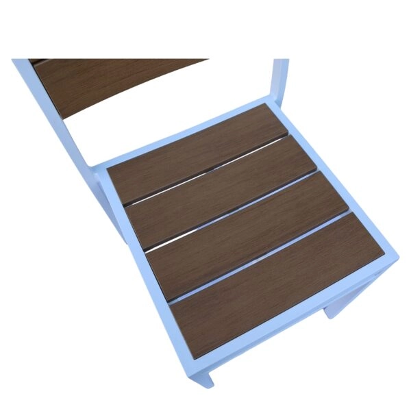 Καρέκλα Κήπου ArteLibre PHUKET Λευκό/Καρυδί Αλουμίνιο/Ξύλο 46x52x86cm