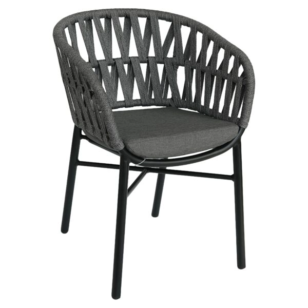 Πολυθρόνα Κήπου ArteLibre LANGKAWI Μαύρο/Ανθρακί Αλουμίνιο/Rattan 57x56x78cm