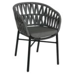 Πολυθρόνα Κήπου ArteLibre LANGKAWI Μαύρο/Ανθρακί Αλουμίνιο/Rattan 57x56x78cm