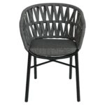 Πολυθρόνα Κήπου ArteLibre LANGKAWI Μαύρο/Ανθρακί Αλουμίνιο/Rattan 57x56x78cm