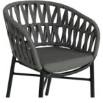 Πολυθρόνα Κήπου ArteLibre LANGKAWI Μαύρο/Ανθρακί Αλουμίνιο/Rattan 57x56x78cm