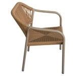 Πολυθρόνα Κήπου ArteLibre MOOREA Μπεζ/Φυσικό Αλουμίνιο/Rattan 58x56x79cm