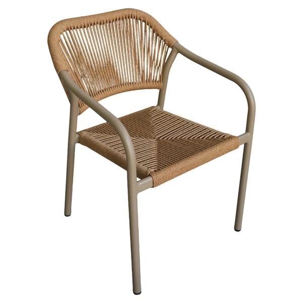 Πολυθρόνα Κήπου ArteLibre MOOREA Μπεζ/Φυσικό Αλουμίνιο/Rattan 58x56x79cm