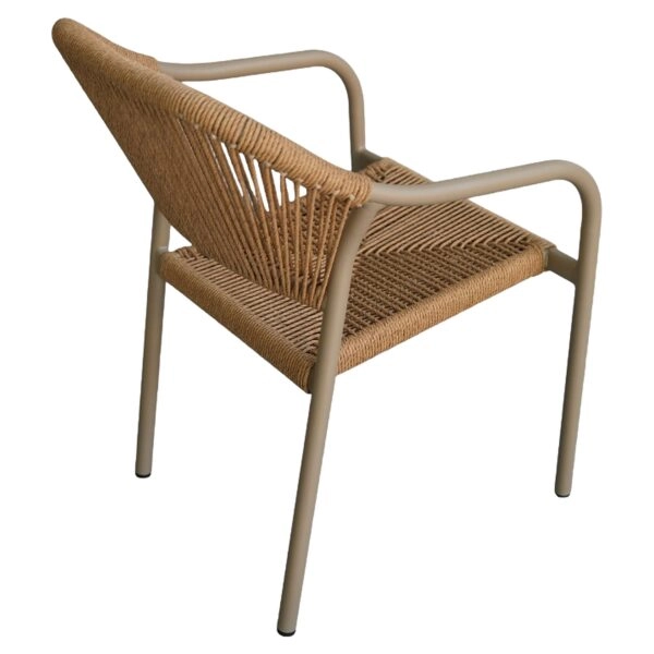 Πολυθρόνα Κήπου ArteLibre MOOREA Μπεζ/Φυσικό Αλουμίνιο/Rattan 58x56x79cm