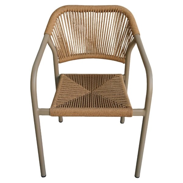 Πολυθρόνα Κήπου ArteLibre MOOREA Μπεζ/Φυσικό Αλουμίνιο/Rattan 58x56x79cm