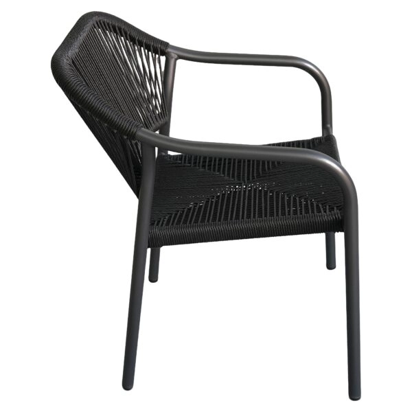 Πολυθρόνα Κήπου ArteLibre MOOREA Ανθρακί Αλουμίνιο/Rattan 58x56x79cm