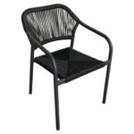 Πολυθρόνα Κήπου ArteLibre MOOREA Ανθρακί Αλουμίνιο/Rattan 58x56x79cm