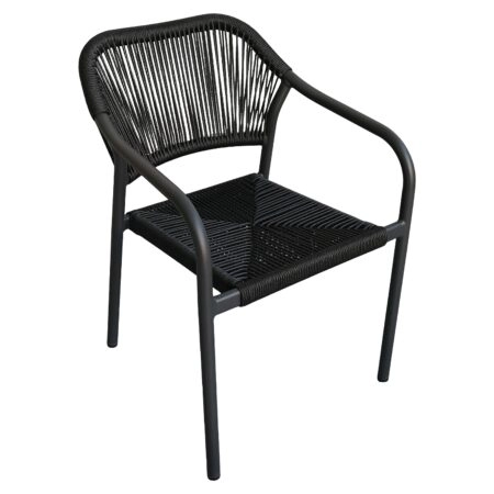 Πολυθρόνα Κήπου ArteLibre MOOREA Ανθρακί Αλουμίνιο/Rattan 58x56x79cm