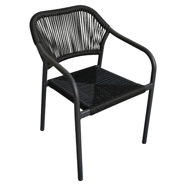 Πολυθρόνα Κήπου ArteLibre MOOREA Ανθρακί Αλουμίνιο/Rattan 58x56x79cm