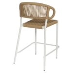 Σκαμπό Bar ArteLibre CEBU Λευκό/Φυσικό Αλουμίνιο/Rattan 60x60x99cm