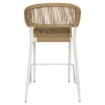 Σκαμπό Bar ArteLibre CEBU Λευκό/Φυσικό Αλουμίνιο/Rattan 60x60x99cm