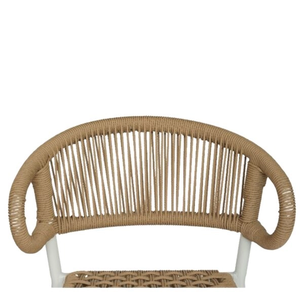 Σκαμπό Bar ArteLibre CEBU Λευκό/Φυσικό Αλουμίνιο/Rattan 60x60x99cm