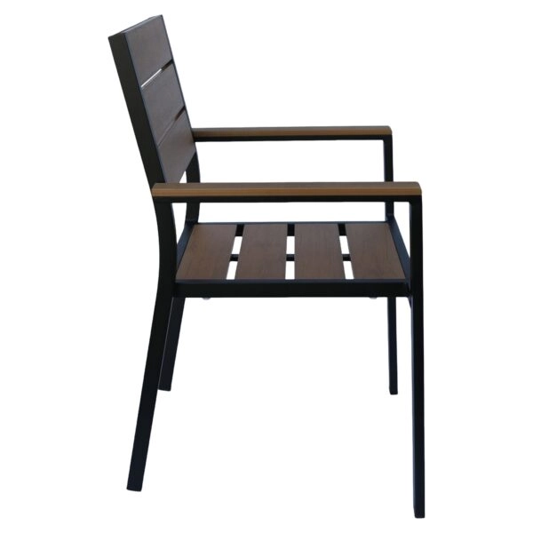 Πολυθρόνα Κήπου ArteLibre TOBAGO Μαύρο/Καρυδί Αλουμίνιο/Ξύλο 55x55x86cm