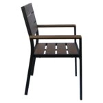 Πολυθρόνα Κήπου ArteLibre TOBAGO Μαύρο/Καρυδί Αλουμίνιο/Ξύλο 55x55x86cm
