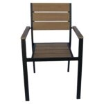 Πολυθρόνα Κήπου ArteLibre TOBAGO Μαύρο/Καρυδί Αλουμίνιο/Ξύλο 55x55x86cm