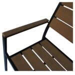 Πολυθρόνα Κήπου ArteLibre TOBAGO Μαύρο/Καρυδί Αλουμίνιο/Ξύλο 55x55x86cm