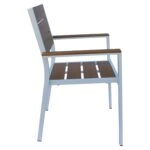 Πολυθρόνα Κήπου ArteLibre TOBAGO Λευκό/Καρυδί Αλουμίνιο/Ξύλο 55x55x86cm