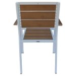 Πολυθρόνα Κήπου ArteLibre TOBAGO Λευκό/Καρυδί Αλουμίνιο/Ξύλο 55x55x86cm