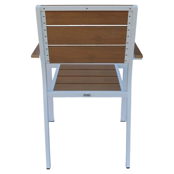 Πολυθρόνα Κήπου ArteLibre TOBAGO Λευκό/Καρυδί Αλουμίνιο/Ξύλο 55x55x86cm