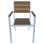 Πολυθρόνα Κήπου ArteLibre TOBAGO Λευκό/Καρυδί Αλουμίνιο/Ξύλο 55x55x86cm