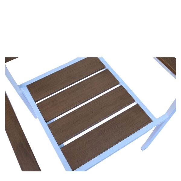 Πολυθρόνα Κήπου ArteLibre TOBAGO Λευκό/Καρυδί Αλουμίνιο/Ξύλο 55x55x86cm