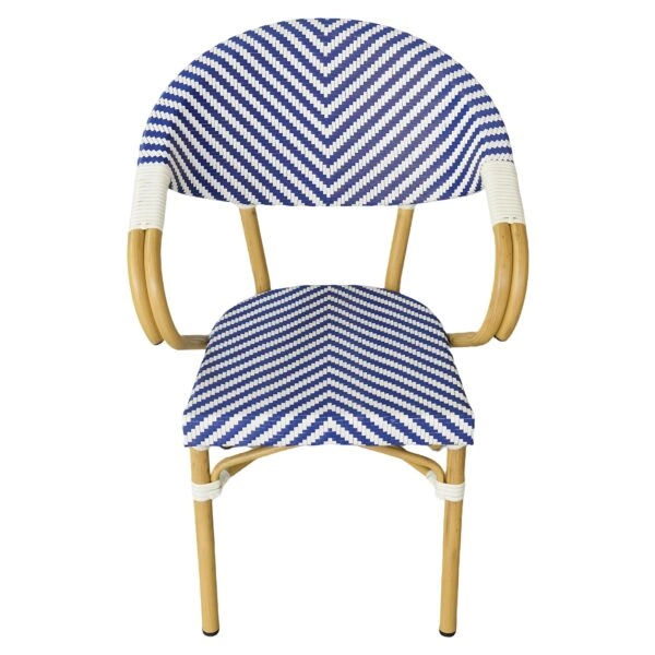 Πολυθρόνα Κήπου ArteLibre BIMINI Μπλε/Λευκό/Φυσικό Αλουμίνιο/Textilene 56x55x82cm