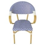 Πολυθρόνα Κήπου ArteLibre BIMINI Μπλε/Λευκό/Φυσικό Αλουμίνιο/Textilene 56x55x82cm