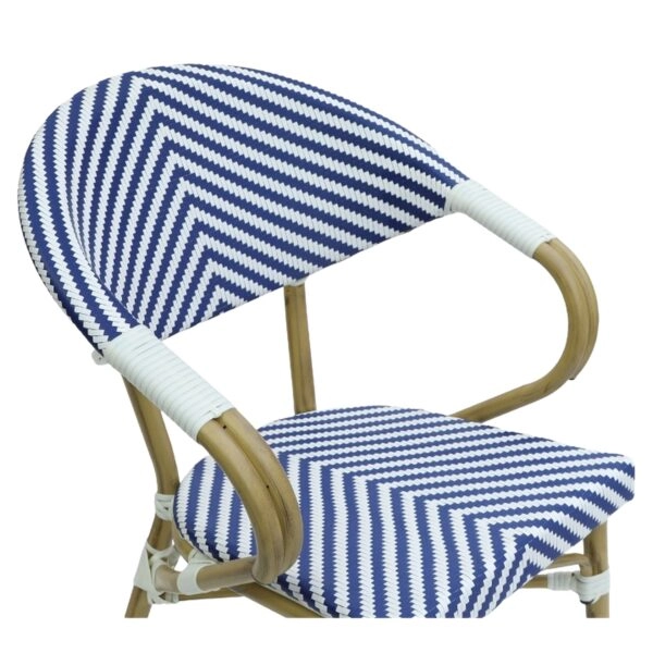 Πολυθρόνα Κήπου ArteLibre BIMINI Μπλε/Λευκό/Φυσικό Αλουμίνιο/Textilene 56x55x82cm