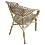 Πολυθρόνα Κήπου ArteLibre BIMINI Καφέ/Λευκό/Φυσικό Αλουμίνιο/Textilene 56x55x82cm