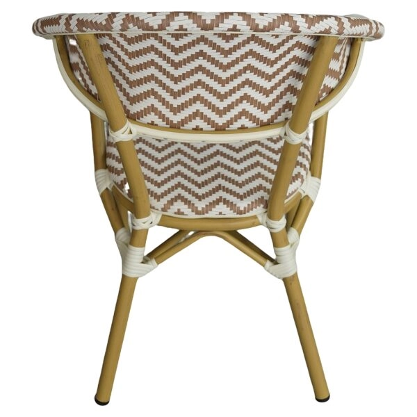 Πολυθρόνα Κήπου ArteLibre BIMINI Καφέ/Λευκό/Φυσικό Αλουμίνιο/Textilene 56x55x82cm